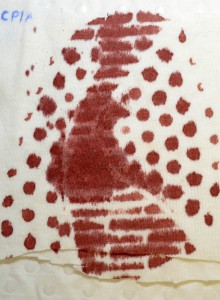 foot print on knitted cotton